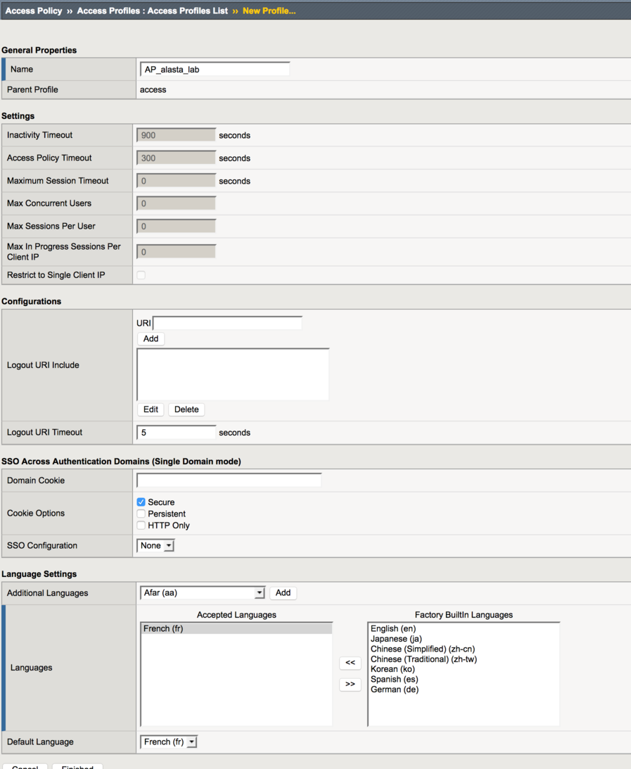 F5 APM Access Profile