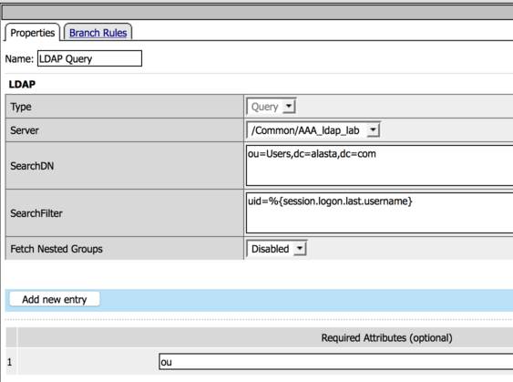 F5 APM Access VPE ldap query 1